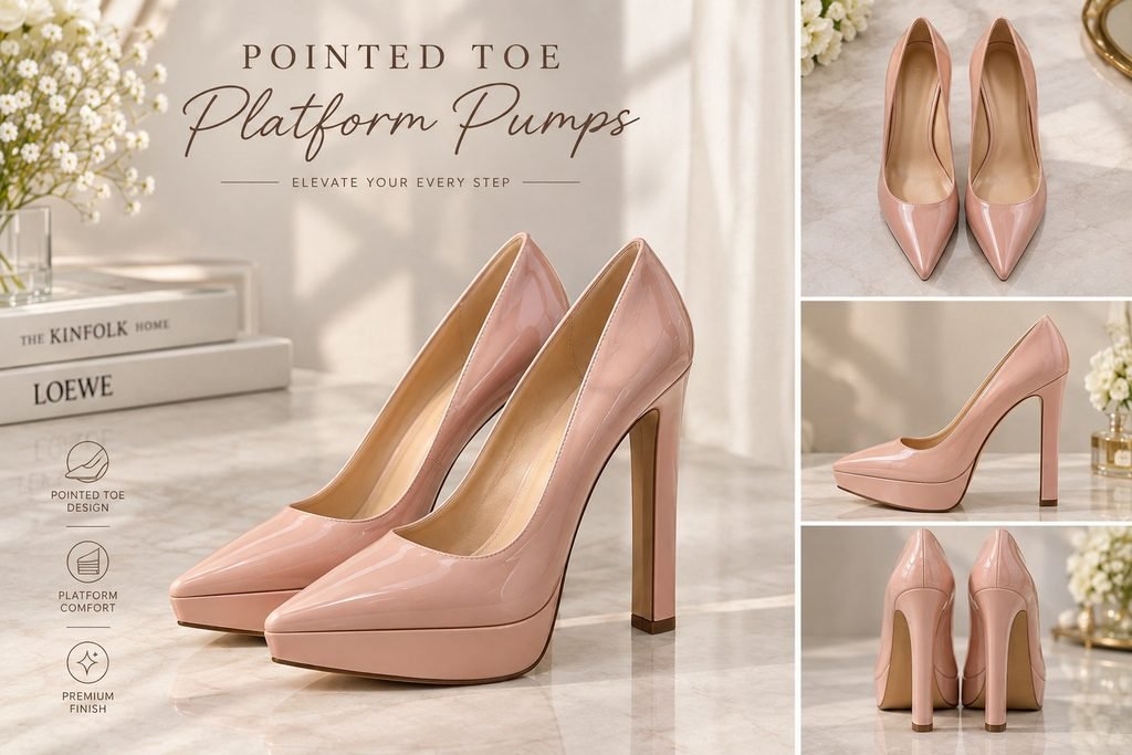 pointed toe platform pumps