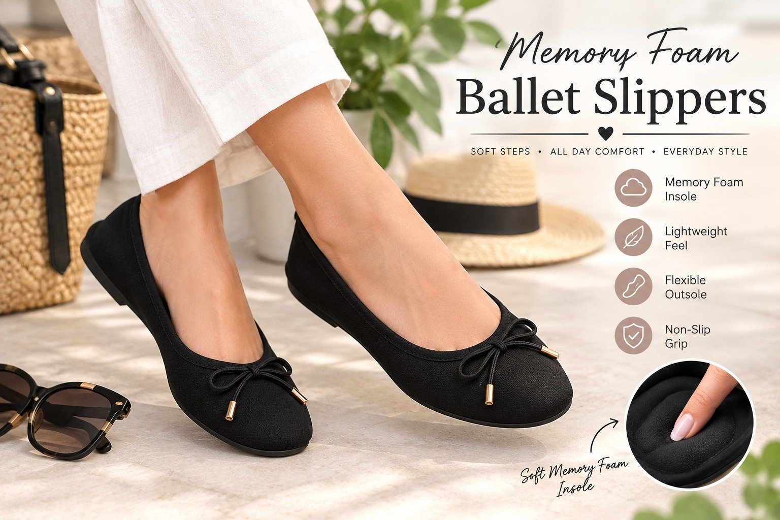 memory foam ballet slippers